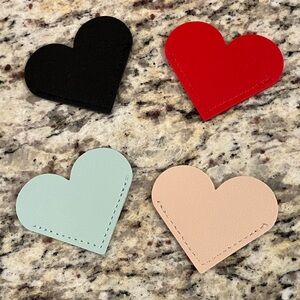 Heart Corner Bookmarks Set of 4 Leather Page Markers for Books New in package